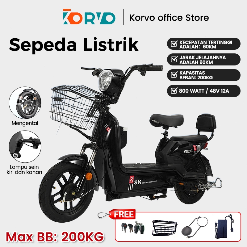 KORVO Sepeda Listrik Dewasa /Sepeda Motor Listrik/ Kendaraan Listrik Mewah Kelas Atas / Sepeda Listr