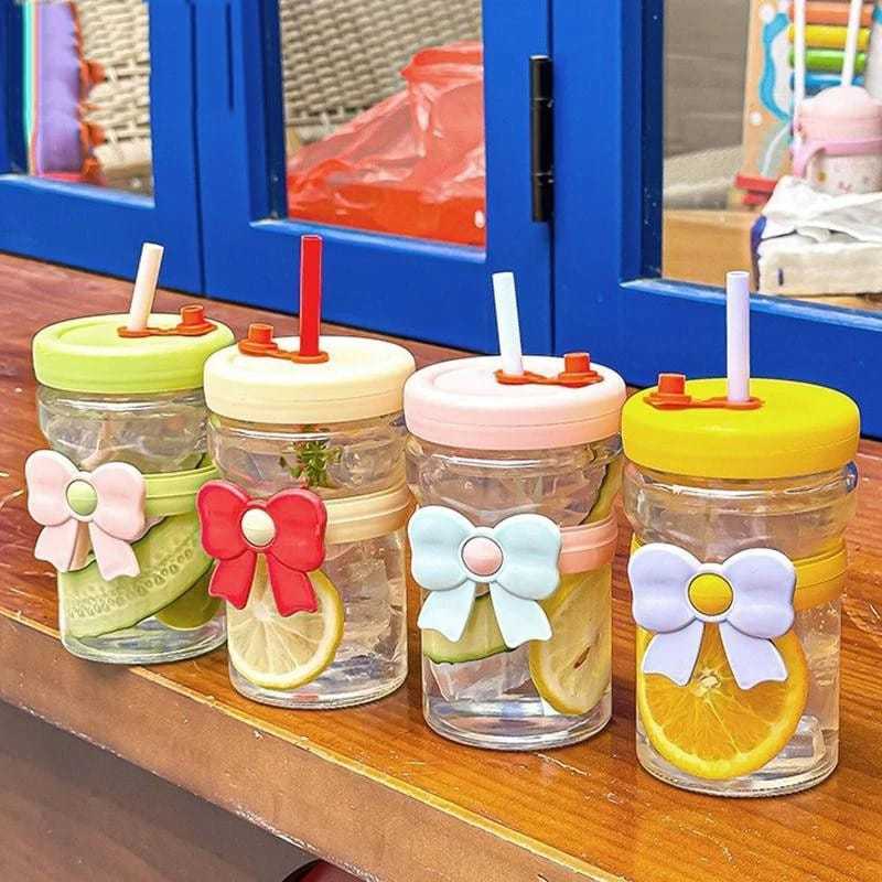 Gelas Tumbler Aesthetic Gelas Minum Kaca Simple Elegan Botol Kaca Chonel 400ml - 500ml