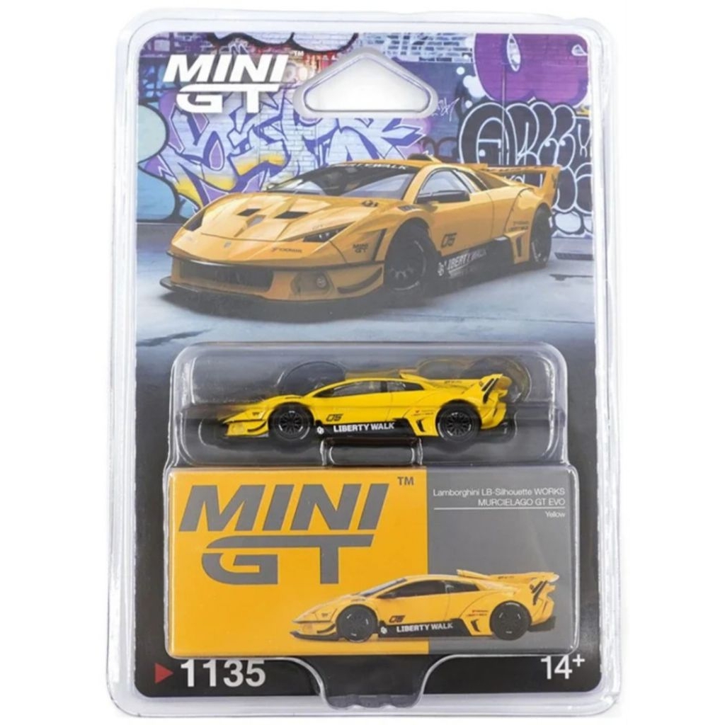 MINI GT 1135BL MIJO Lamborghini LB-Silhouette WORKS MURCIELAGO GT Evo Yellow