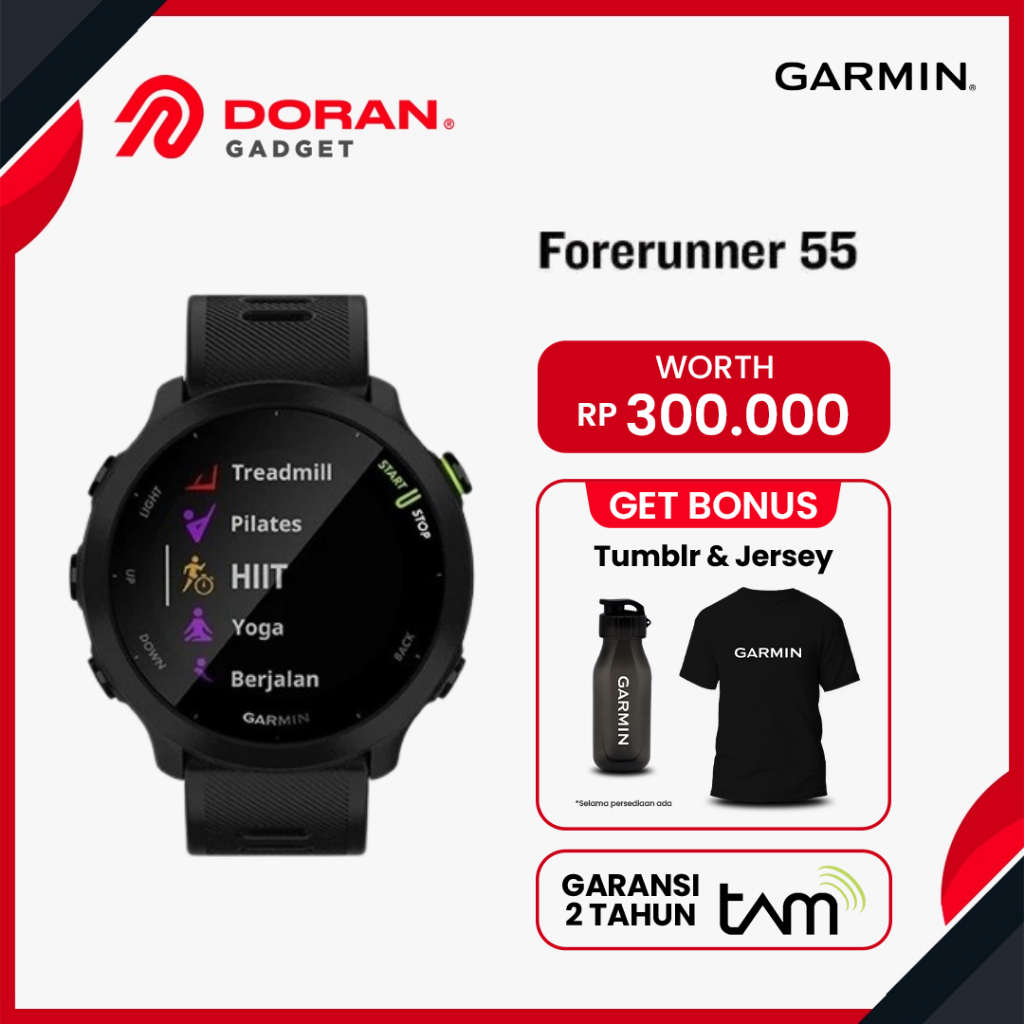 Garmin Forerunner 55 FR55 FR 55 Original Smartwatch 5ATM Fitness Tracker Smart Watch Running Jam Tan