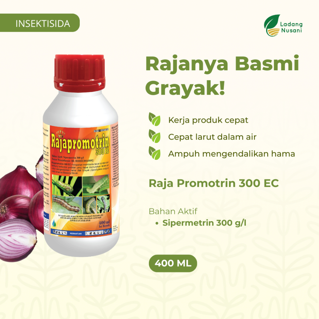Mahakam RAJA PROMOTRIN 300 EC 400 ML – Insektisida Ampuh Pembasmi Ulat Grayak Bawang Merah