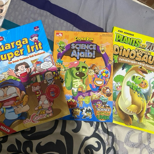various komik preloved ALL 40k SATUAN cookie run kingdom, keluarga super irit, plants vs zombies