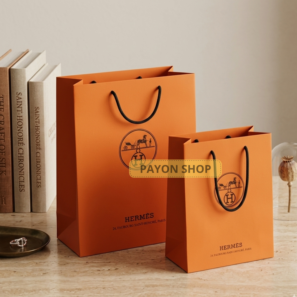 Paper Bag Hermes 2 Sisi Tas Kado Hadiah Hampers Ukuran Medium