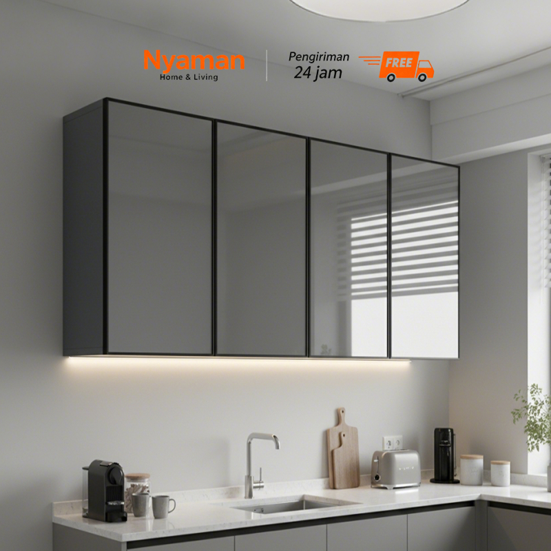 NYAMAN Lemari Dapur Dinding Rak Dapur Gantung Dinding Lemari bumbu dapur Lemari Atas Dapur