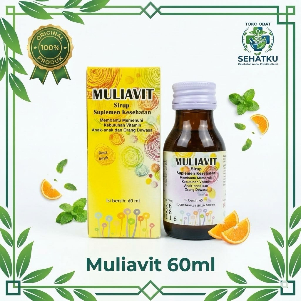 Muliavit Syrup 60ml - Suplemen Vitamin untuk Membantu Pertumbuhan Anak Original 100%