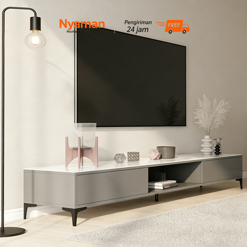 NYAMAN Meja TV Minimalis Lemari TV Modern dengan Desain Rak Tv Elegan dan Multifungsi