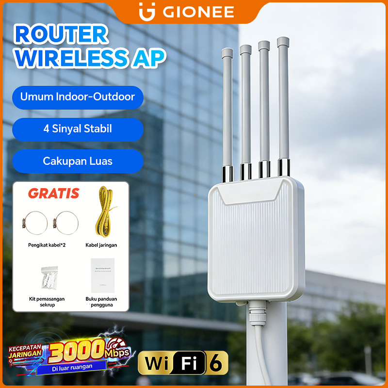 AX3000 WiFi 6 Outdoor Repeater & Access Point Wireless Booster Signal Router WiFi Kecepatan 3000Mbps