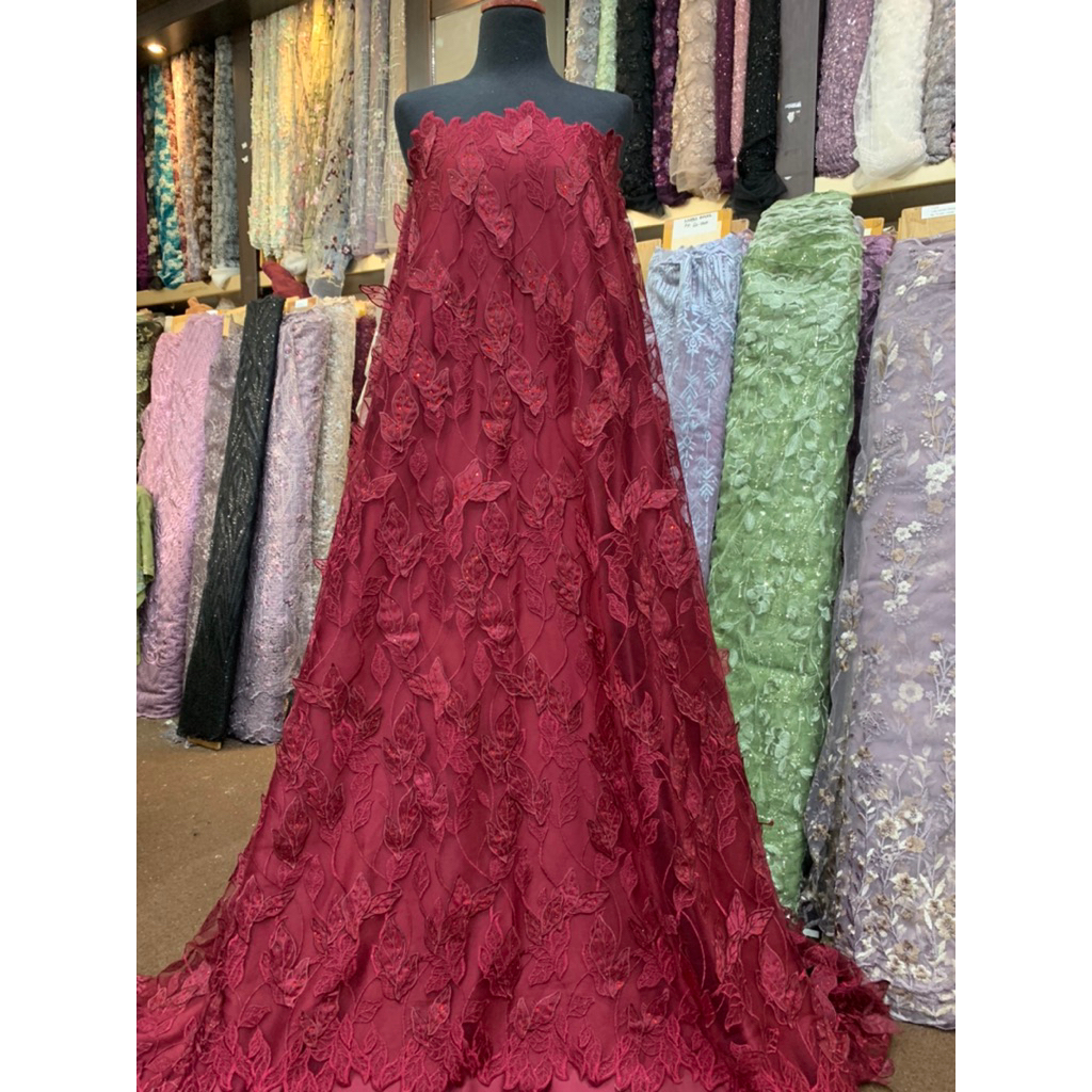 TULLE BUTTERFLY BAHAN KAIN TULLE BORDIR / BRUKAT BORDIR/ TULLE APLIKASI / TULLE 3D