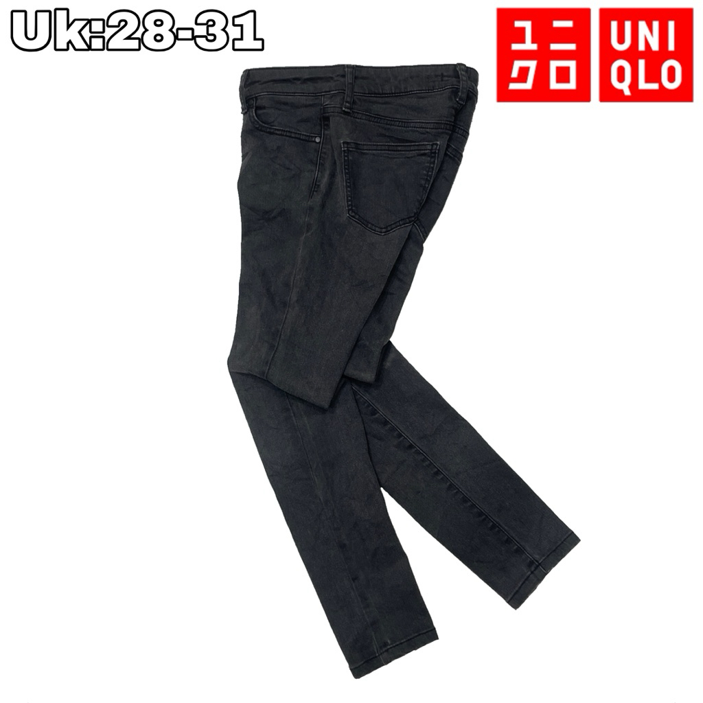 CG42 Celana Panjang Denim Chinos Skinny Uniqlo 28-31  Long Pants Strech Levis Casual Grey Original J