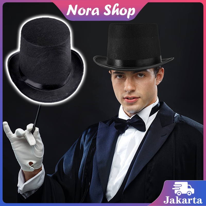 16cm Tinggi Topi Pesulap Magician Top Hat / Topi Pesulap Magician Dewasa