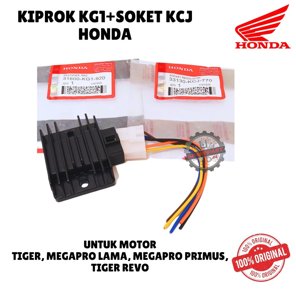 KIPROK KG1 + SOKET KCJ ORIGINAL HONDA, TIGER, MEGAPRO LAMA, MEGAPRO PRIMUS, TIGER REVO