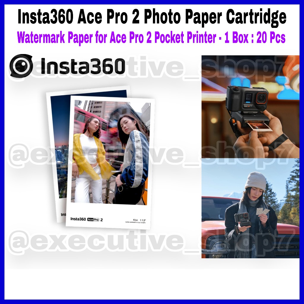 Insta360 Ace Pro 2 Photo Paper Cartridge - Watermark Paper for Ace Pro 2 Pocket Printer - 1 Box : 20