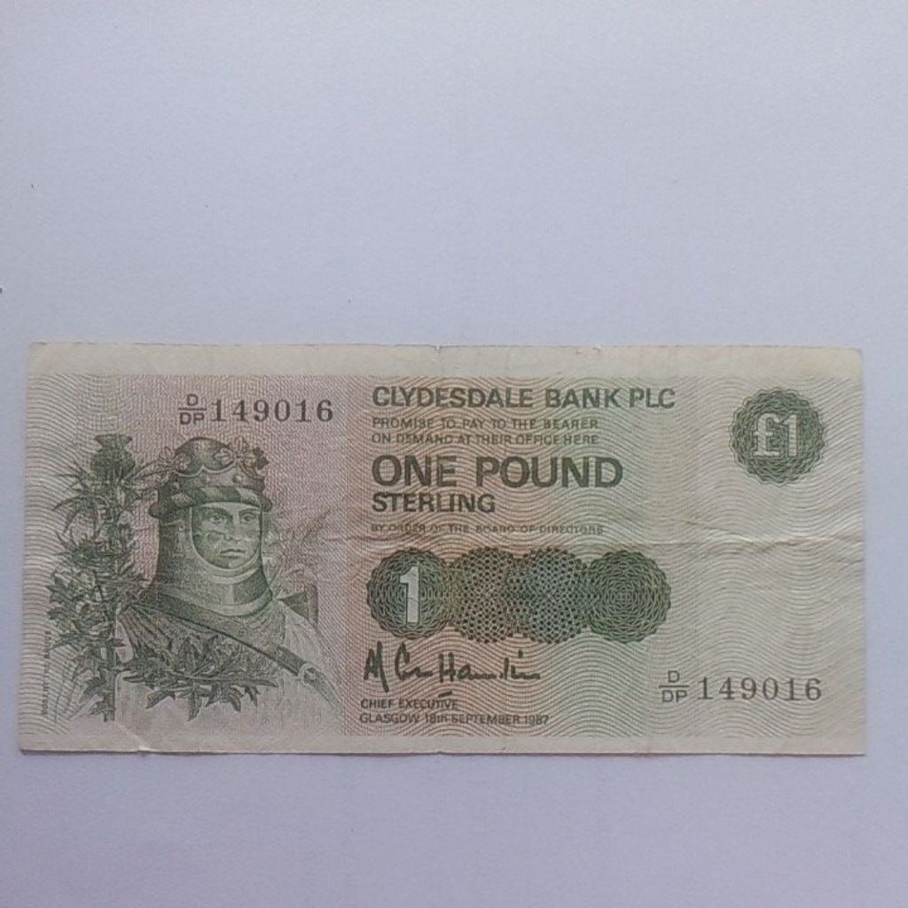Uang Clydesdale 1 pound 1987 vf