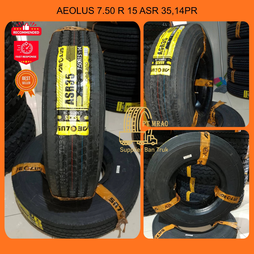 BAN TRUK KAWAT 7.50 R 15 AEOLUS ASR 35 SET (KOMPLIT)