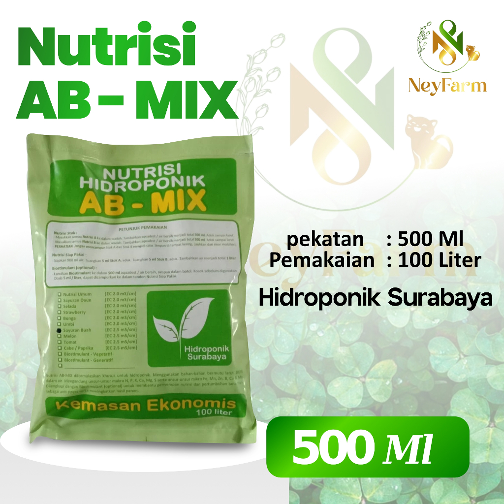 Abmix ab mix pekatan 500ml Hidroponik Surabaya - AB Mix Hidroponik