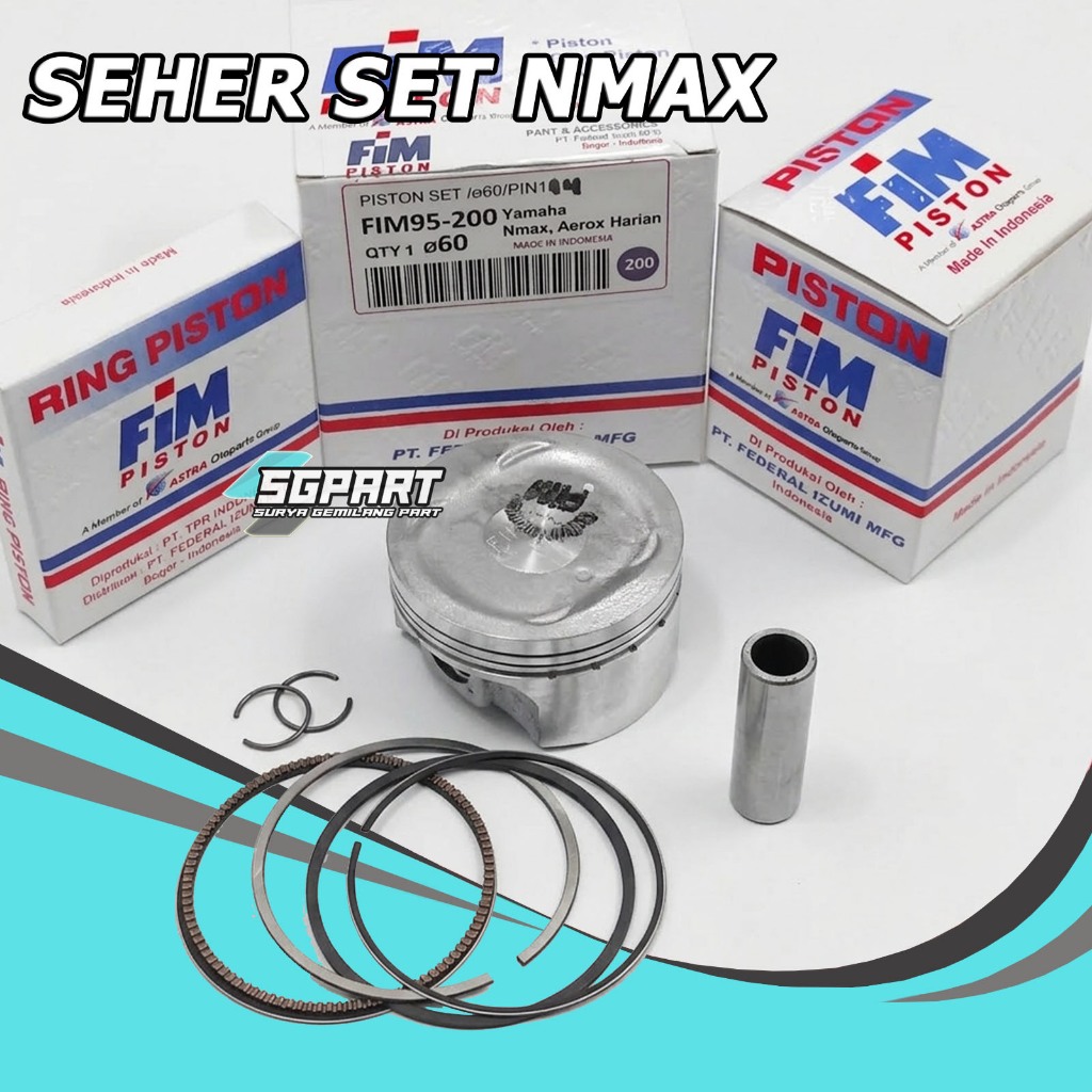 Piston Seher Set FIM NMax Aerox Pen Pin 14 58 58.5 59 59.5 60