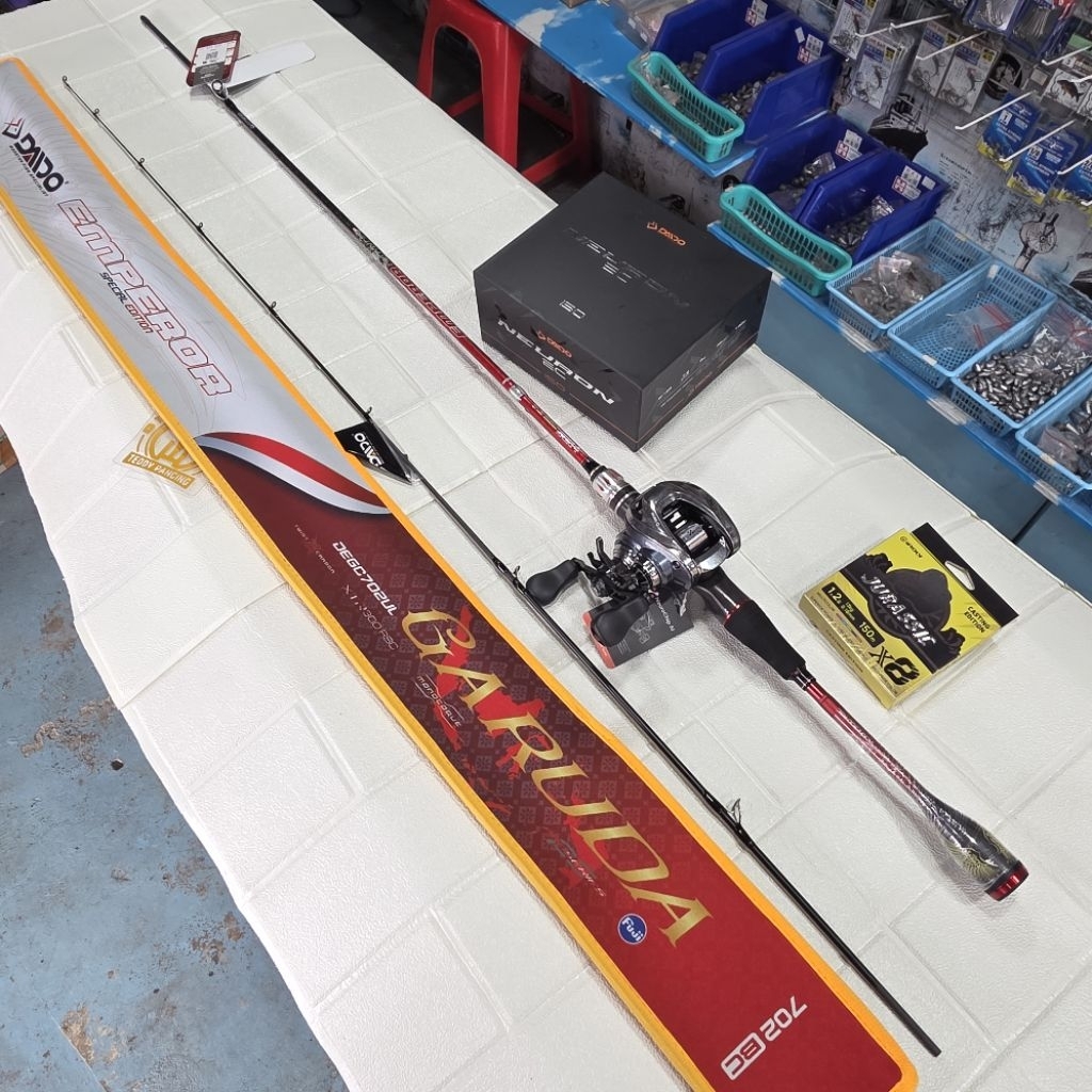 SATU SET BC DAIDO || EMPEROR GARUDA 210cm/2-6lbs VS REEL BC DAIDO NEURON EC 150XS SW HANDLE KIRI + P