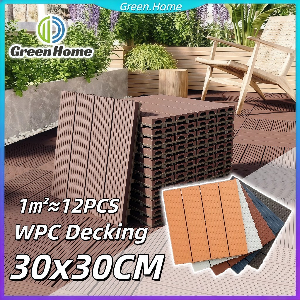 Decking Tile Decking kayu Lantai Kayu Bongkar Pasang Ubin Taman  Lantai Kayu Bongkar Pasang Outdoor 