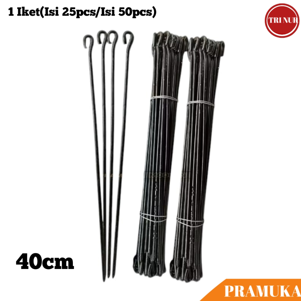 1Ikat Pasak Tenda Besi (PANJANG 40cm)  / Pasak Tenda Camping Besi / Patok Tenda Pramuka
