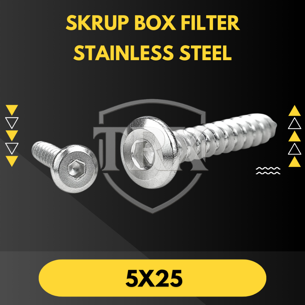 SKRUP BOX FILTER ALL MATIC 5x25 STAINLESS STEEL THIN HEAD