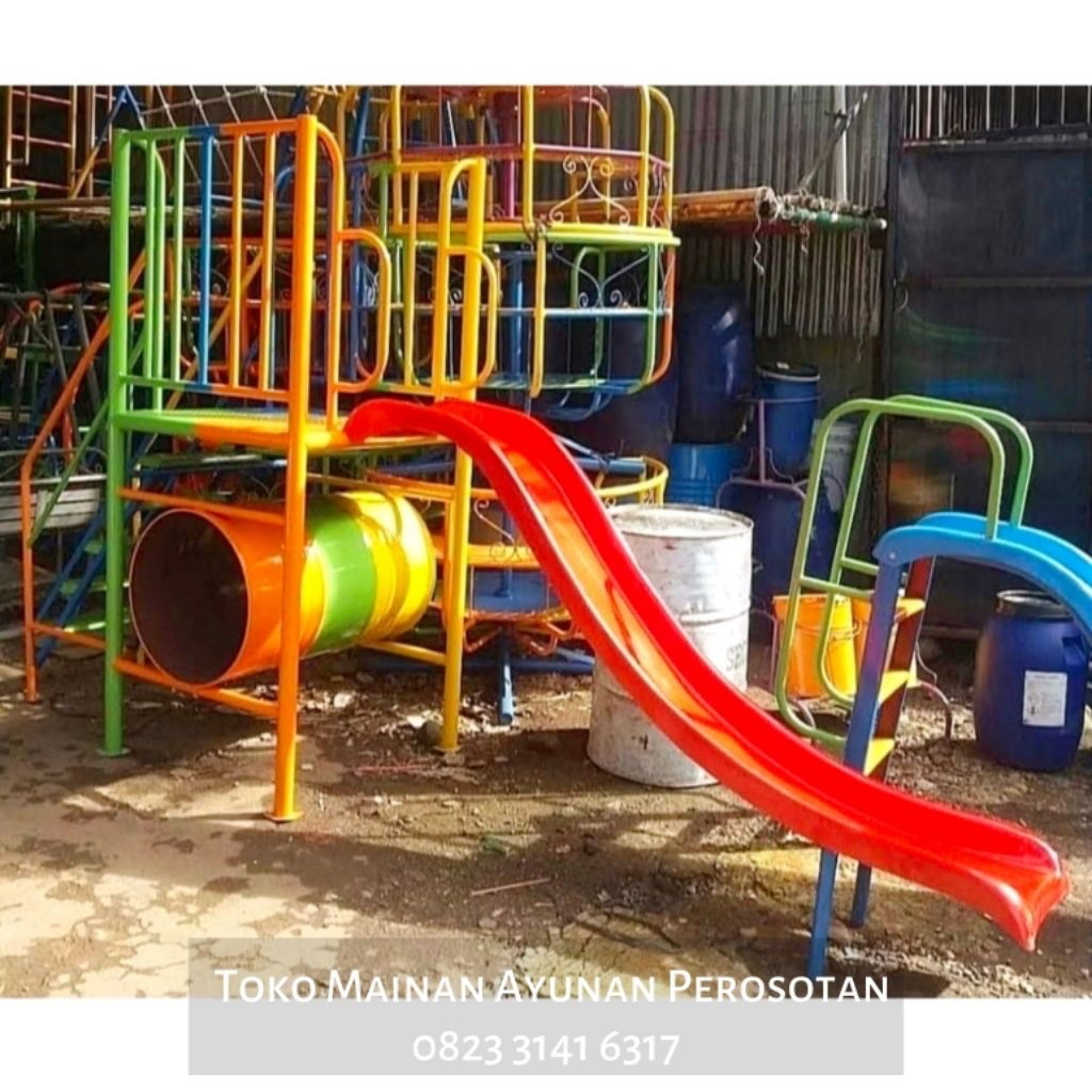Perosotan Terowongan - Prosotan Terowongan - Perosotan Besi Tk Paud - Prosotan Besi Tk Paud - Mainan