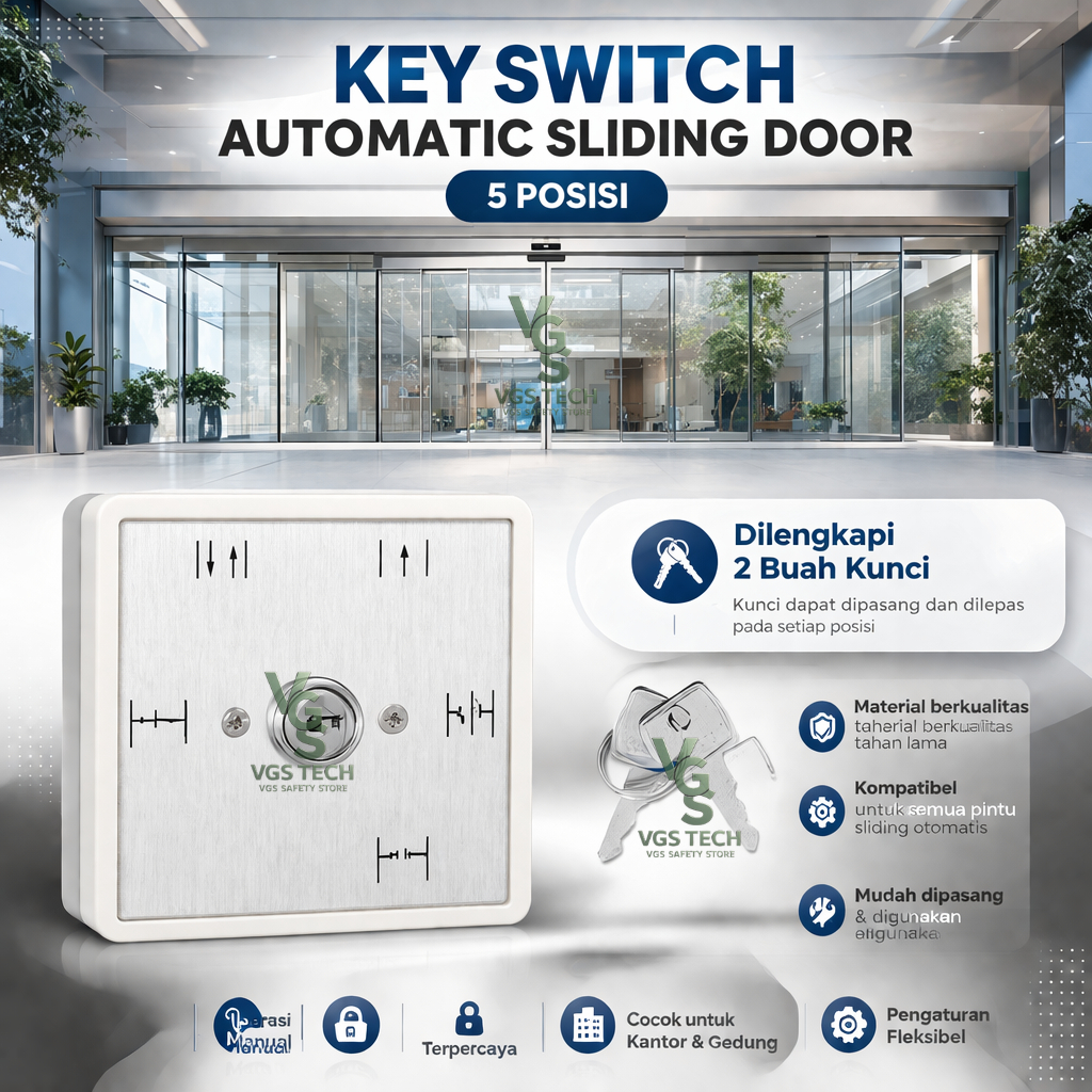 Function Switch Automatic Sliding Door Key Switch Sliding Door Kunci Pintu Mesin Sliding Door
