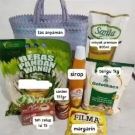 paket sembako murah free tas anyaman