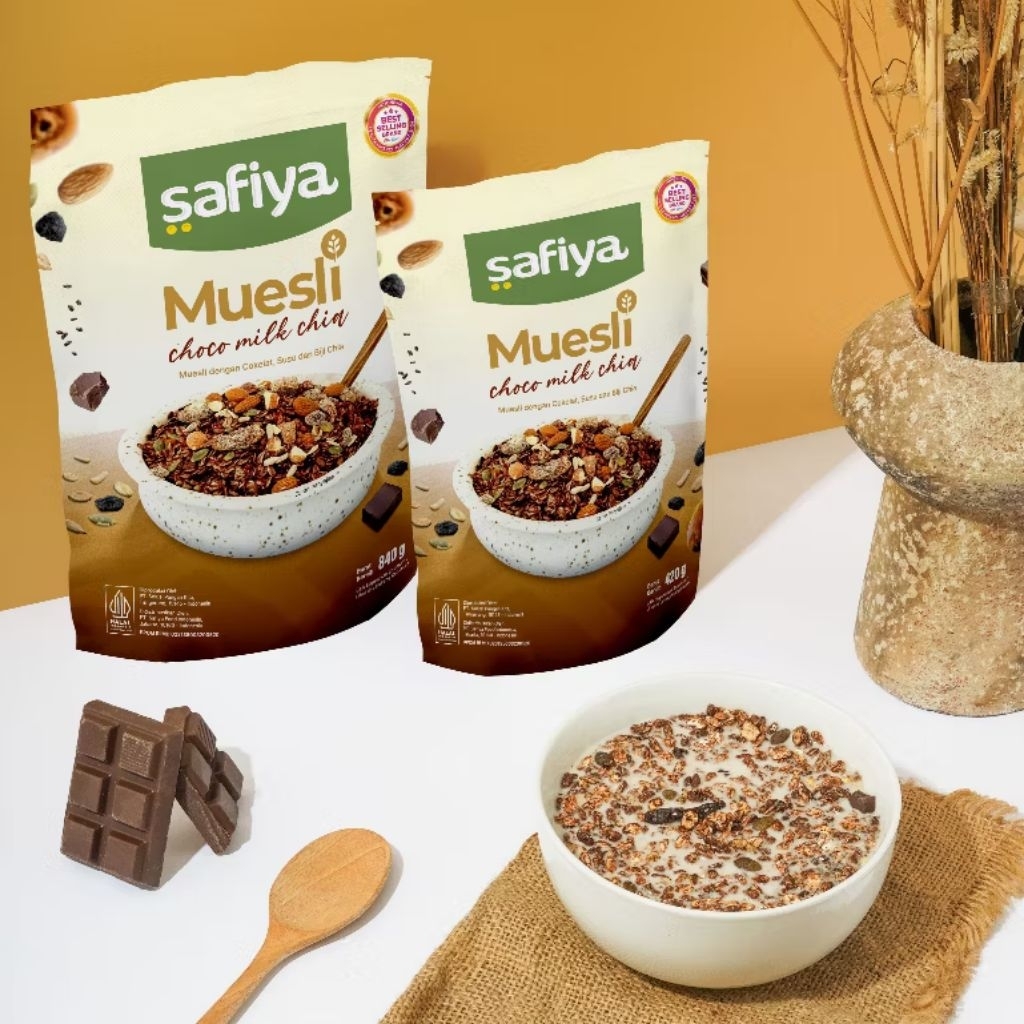 Safiya Muesli Choco Milk Chiaseed Oatmeal Sereal Diet