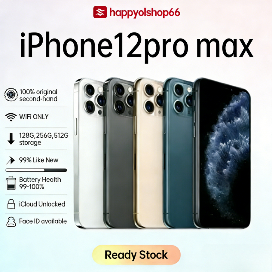 IPhone 12 PRO MAX WIFI ONLY 128GB 256GB 512GB Bekas Second Original Mulus Fullset