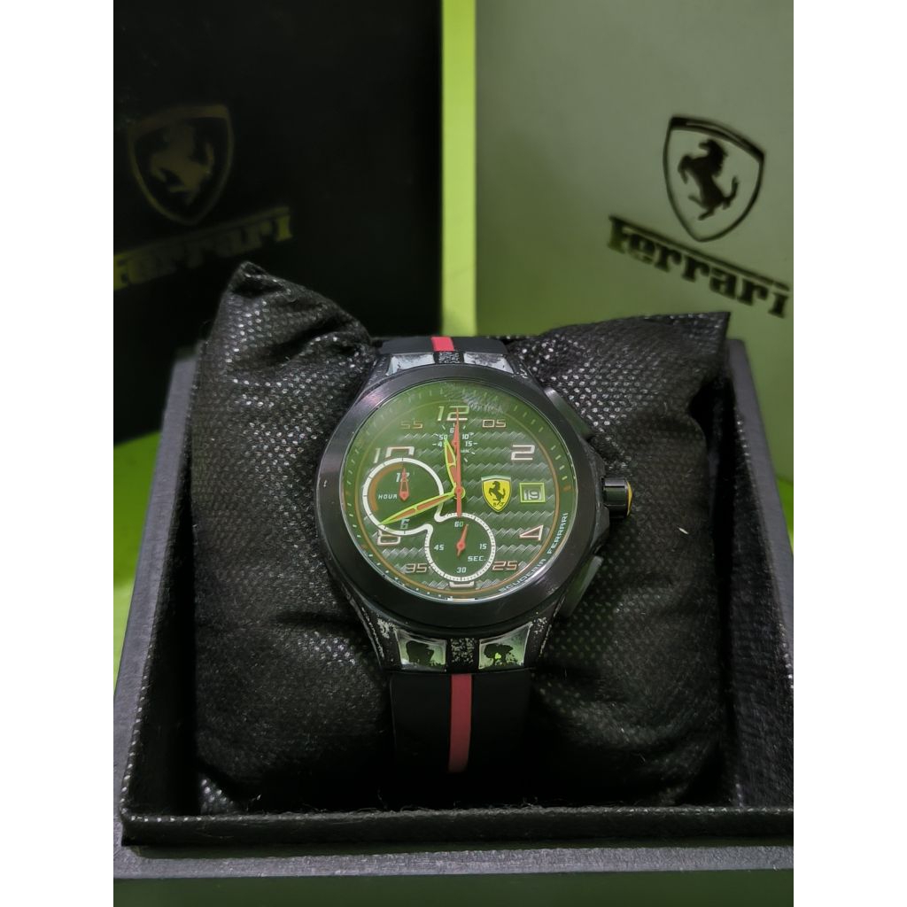 [PRELOVED] Jual Jam Tangan Ferrari Pria Scuderia Lapte Chronograph Watch - 830015