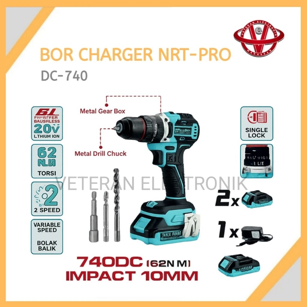 Bor Cordless Impact Drill / Bor Cas Impact NRT-PRO  DC-740