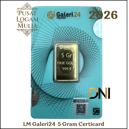 PUSAT LOGAM MULIA - Logam Mulia Emas Galeri24 5 Gram Certicard by Pegadaian