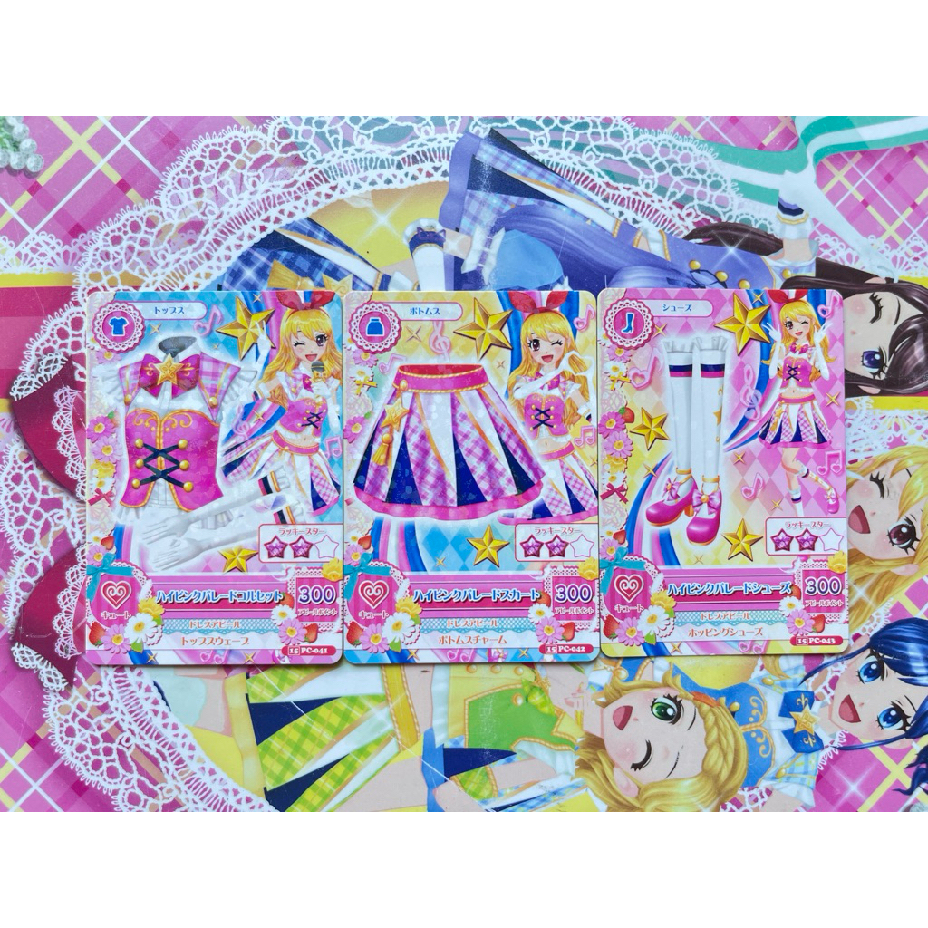 Kartu Aikatsu Ichigo Hoshimiya High Pink Parade Set Angely Sugar Uniform Parade Torte Stage Seragam 