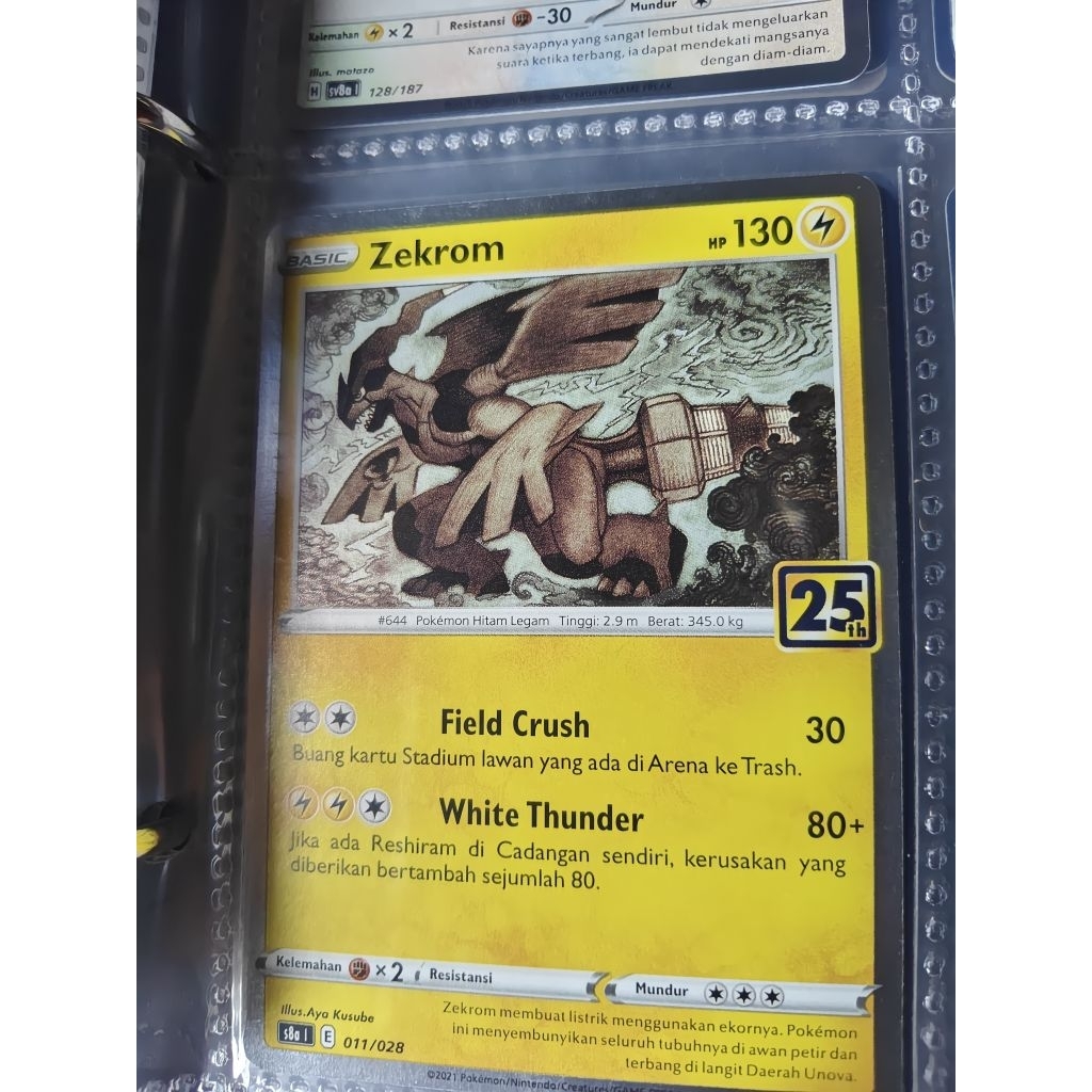 Zekrom 25th s8a 011/028 Kartu Pokemon TCG Indonesia