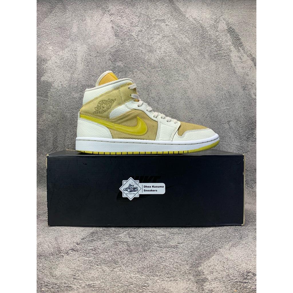 Sepatu Second  Nike Air Jordan 1 Mid SE ‘Voltage Yellow’  Size 42  Original Guarantee 100%
