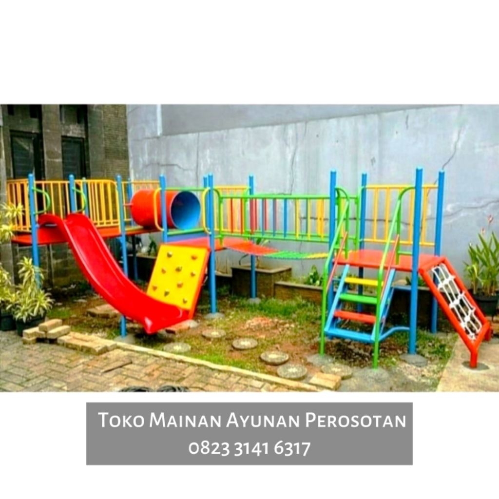 Mainan Perosotan Set Ayunan - Mainan Prosotan Set Ayunan - Perosotan Spiral Besi - Prosotan Spiral B