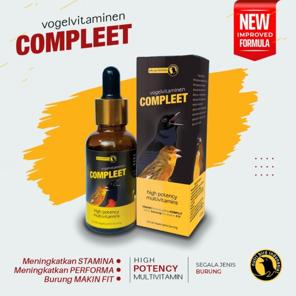 VOGELVITAMIN COMPLEET vitamin burung paling komplit untuk lomba harian metabolis burung asli
