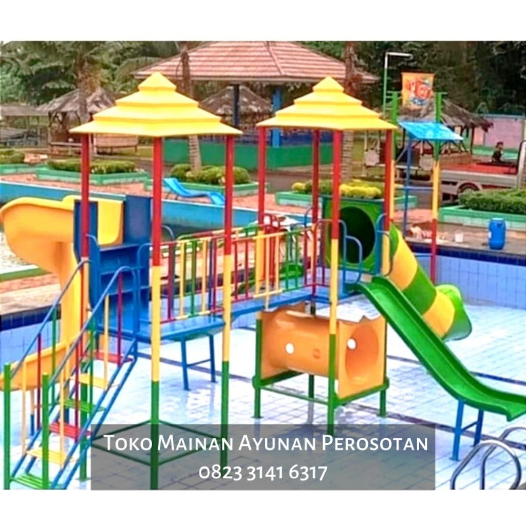 Waterboom Kolam Renang - Playground Kolam Renang - Perosotan Spiral Besi - Prosotan Spiral Besi - Pe