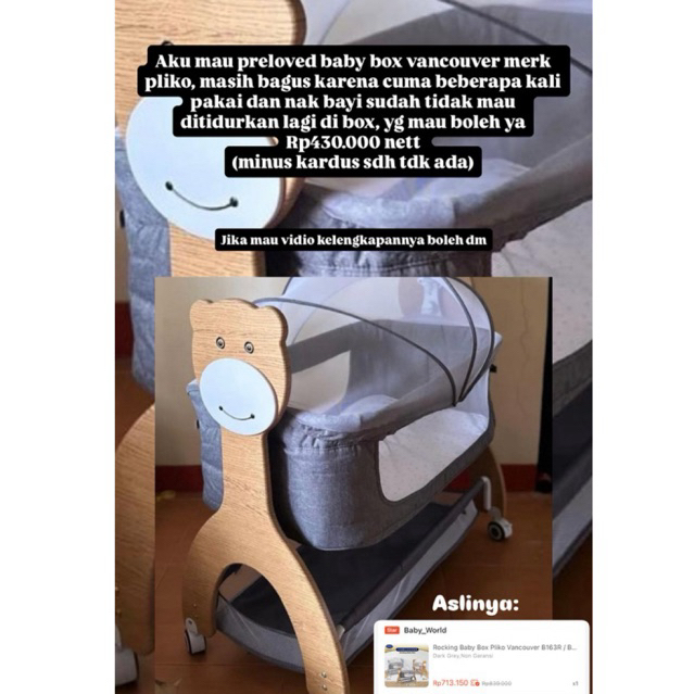 Preloved Baby box Vancouver Merk Pliko