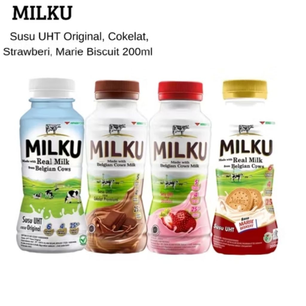 Milku Susu UHT Karton- Netto 200 ml x 12 BTL