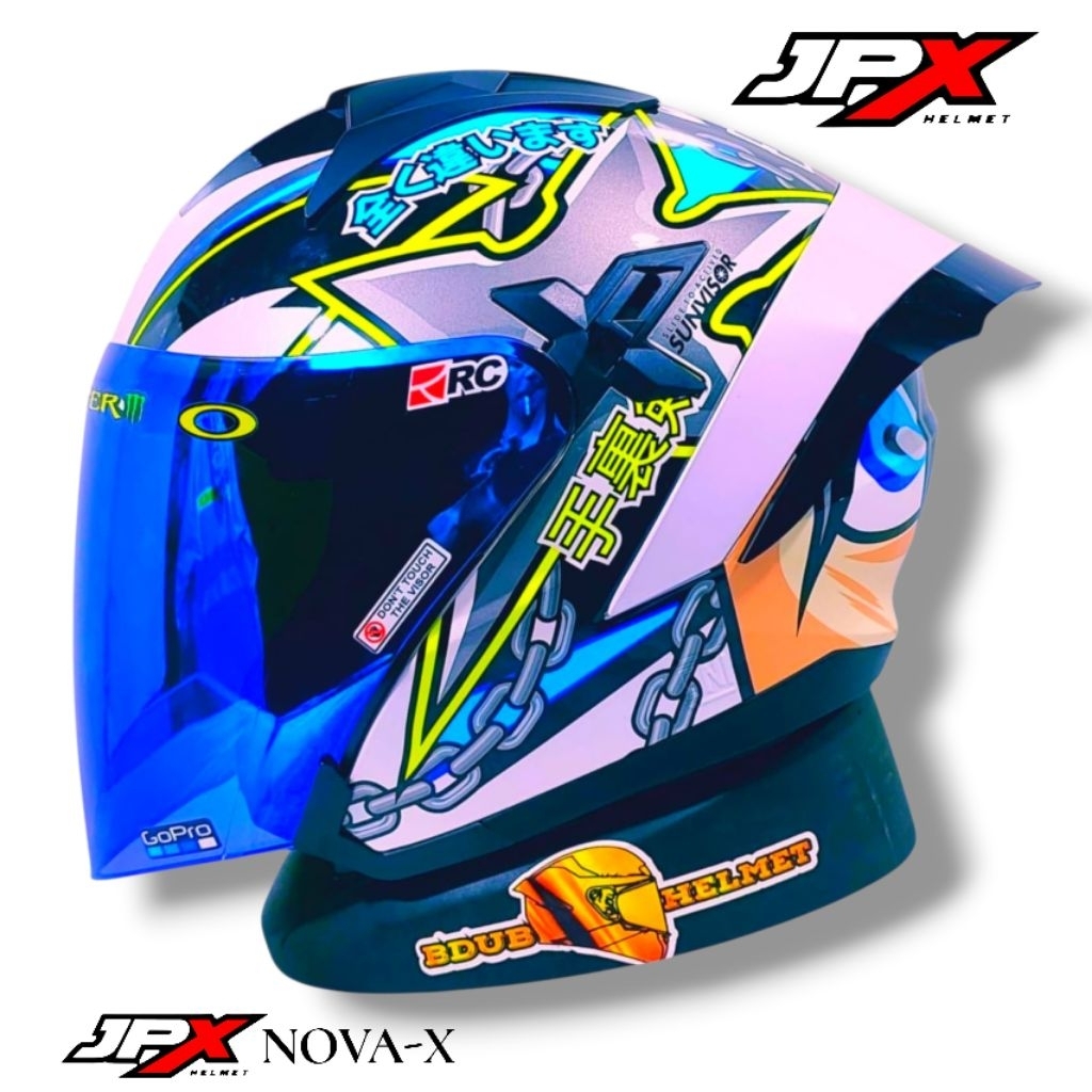 Helm Jpx Nova x motif N6 paket ganteng 100% ORI jpx baru