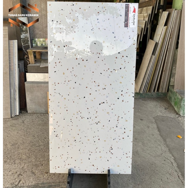 Granite Lantai 60x120 Terrazo White | Garuda Tile | Glossy