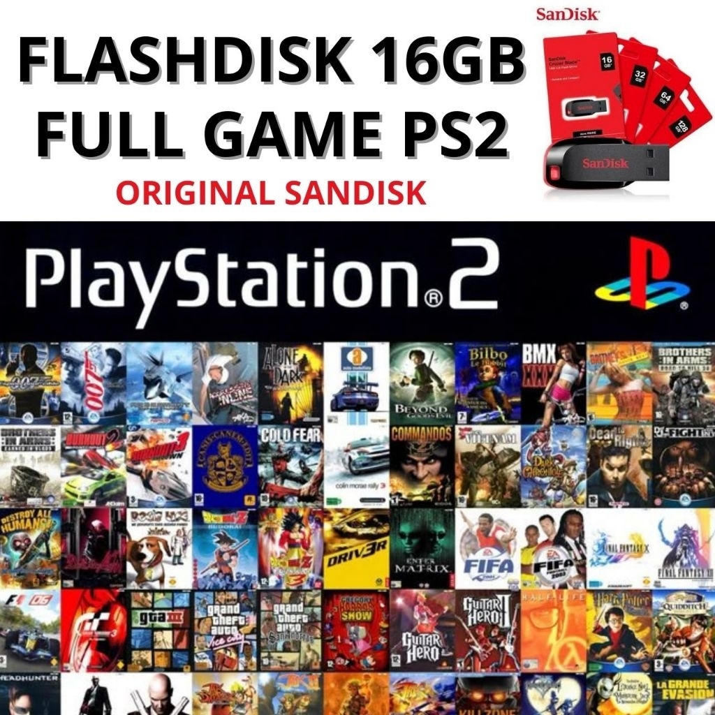Flashdisk Buat PS2 16Gb Fullgame - Bebas request game