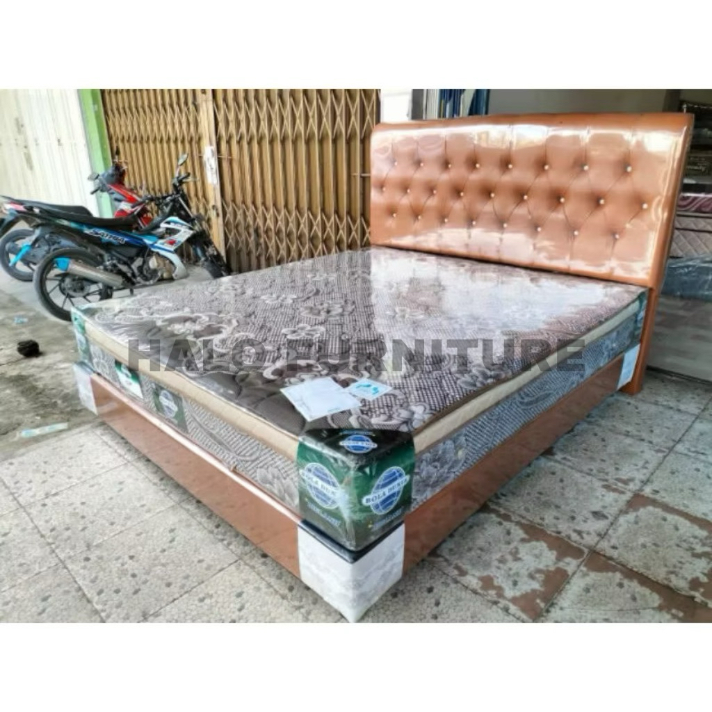 SPRINGBED BIGLAND | BAHAN PER BONNEL & BUSA SUPER PLUSH | TINGGI 28CM | KAIN KNITTING