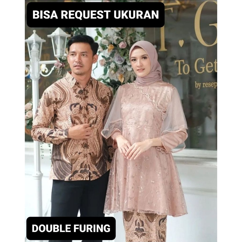 KEMEJA MOTIF IRON MAN GOLD & ROK LAPIS FURING / BAJU SERAGAM BATIK COUPLE PASANGAN SARIMBIT KELUARGA