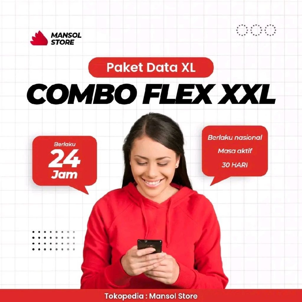 Voucher paket data xl xtra ombo flex XXL / kuota internet xl