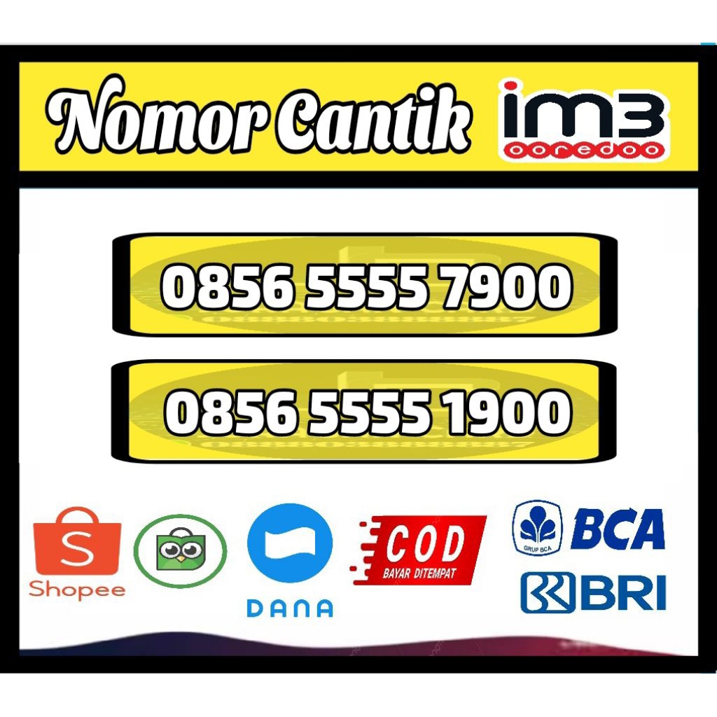 nomor cantik Indosat im3 Ooredoo kwartet lima ratusan 7900 1900 murah promo simpel
