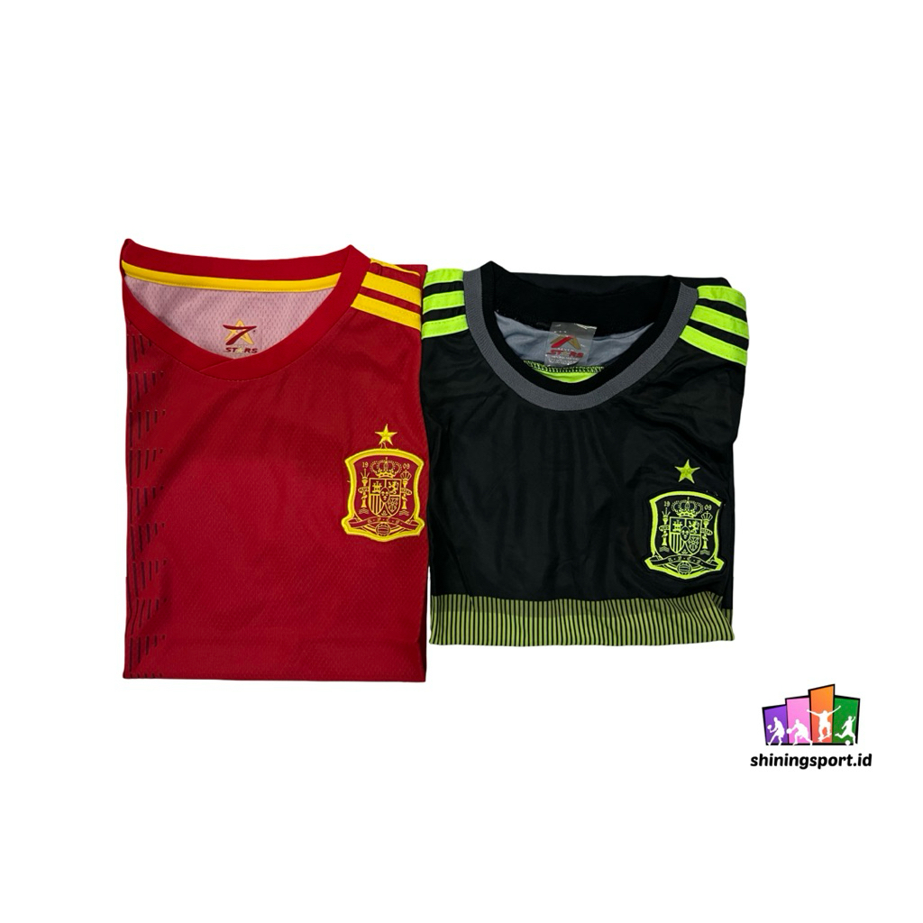 Jersey Bola Anak Hingga Remaja Retro Vintage Team Spain Home Away 2014-2017 All Size Fit To XL 7 Sta