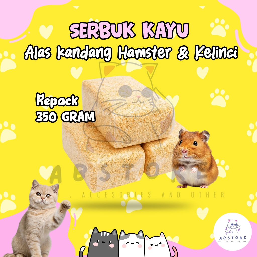 Serbuk Kayu Hamster Marmut Kelinci Musang Kucing Anjing 350g Serbuk Kayu Kelinci Serbuk Kayu Marmut 