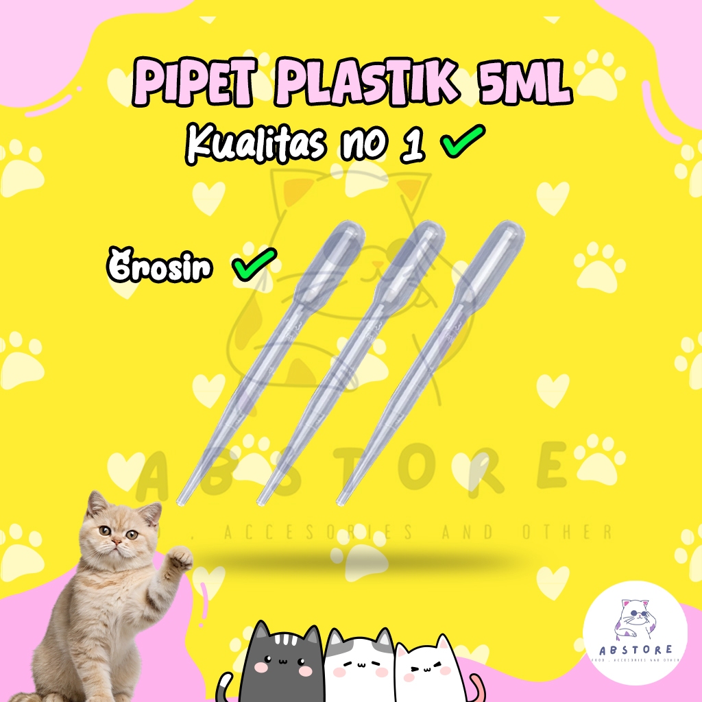 Pipet Tetes Obat Kucing Anjing Kelinci Hamster Marmut Musang 5ml Pipet Obat Bayi Pipet Asi Pipet Pla